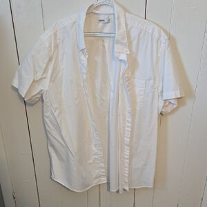 Sonoma White Short-Sleeve Casual Button-Down Shirt